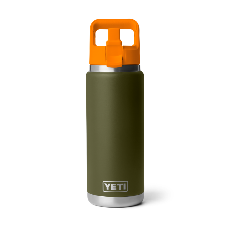 Yeti Rambler 26oz Colour Straw Bottle - Olive/King Crab Orange-4