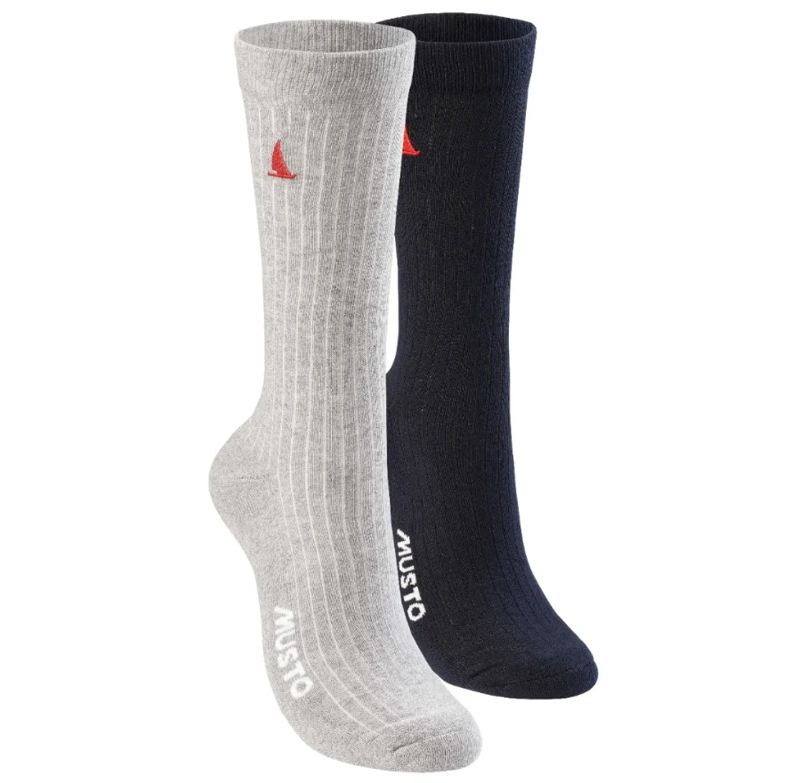 Musto Essential 2 Pack Sock - Grey Melange/True Navy