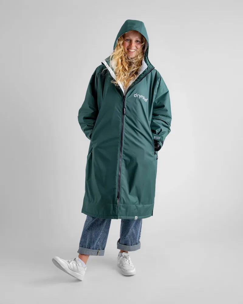 Dryrobe Long Sleeve Dark Green/Nimbus Cloud-1