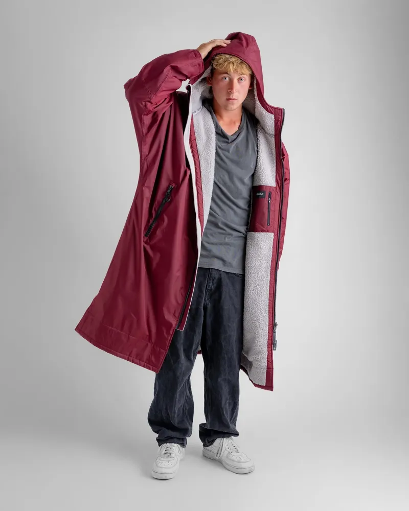 Dryrobe Long Sleeve Burgundy/Silver Grey-1