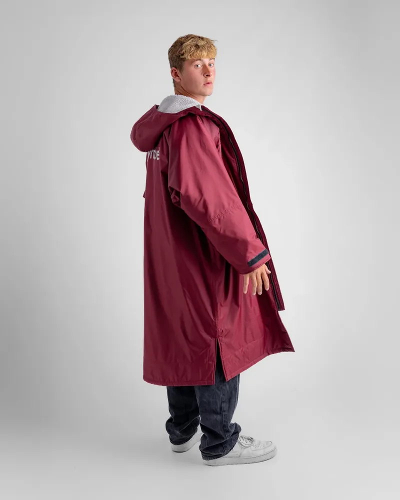 Dryrobe Long Sleeve Burgundy/Silver Grey-3