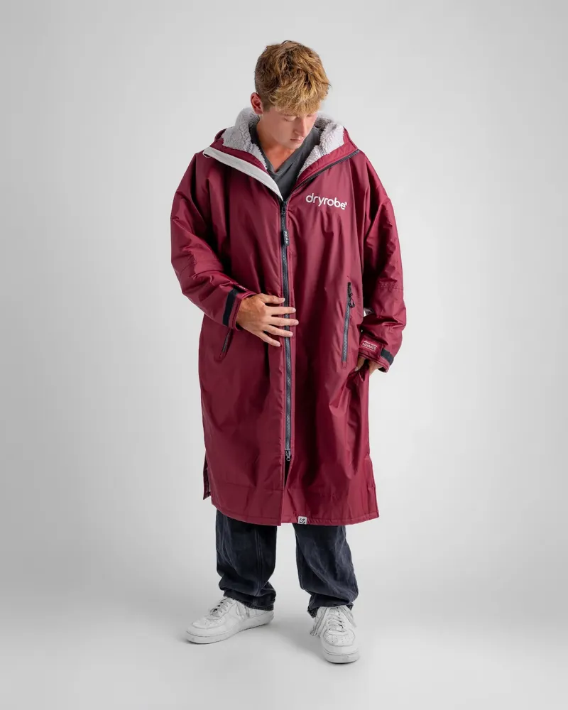 Dryrobe Long Sleeve Burgundy/Silver Grey