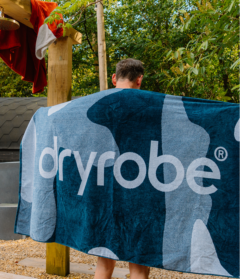 Dryrobe Organic Beach Towel - Blue Black Camo-1