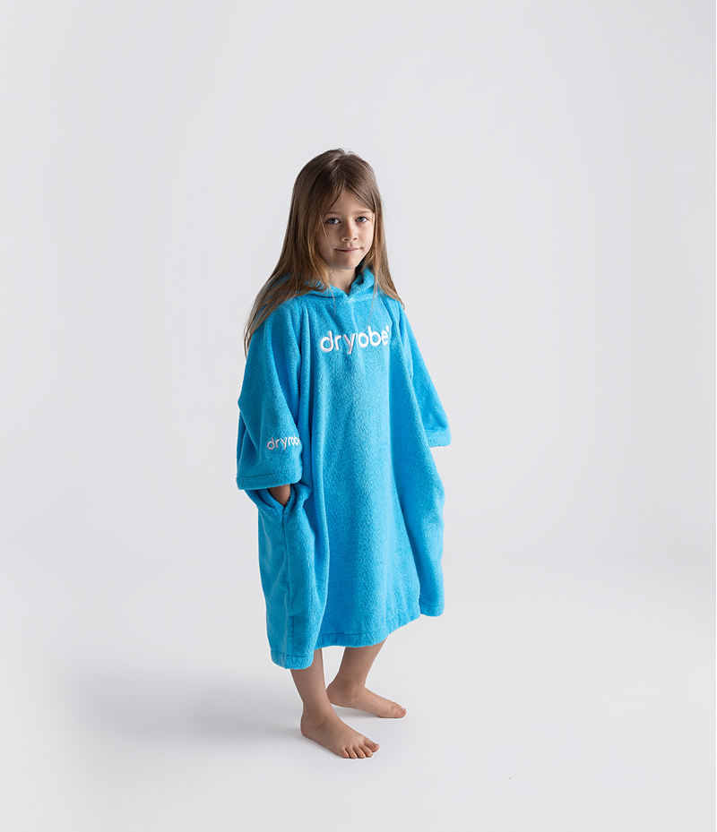 Dryrobe Kids Organic Cotton Towel Robe - Blue-3