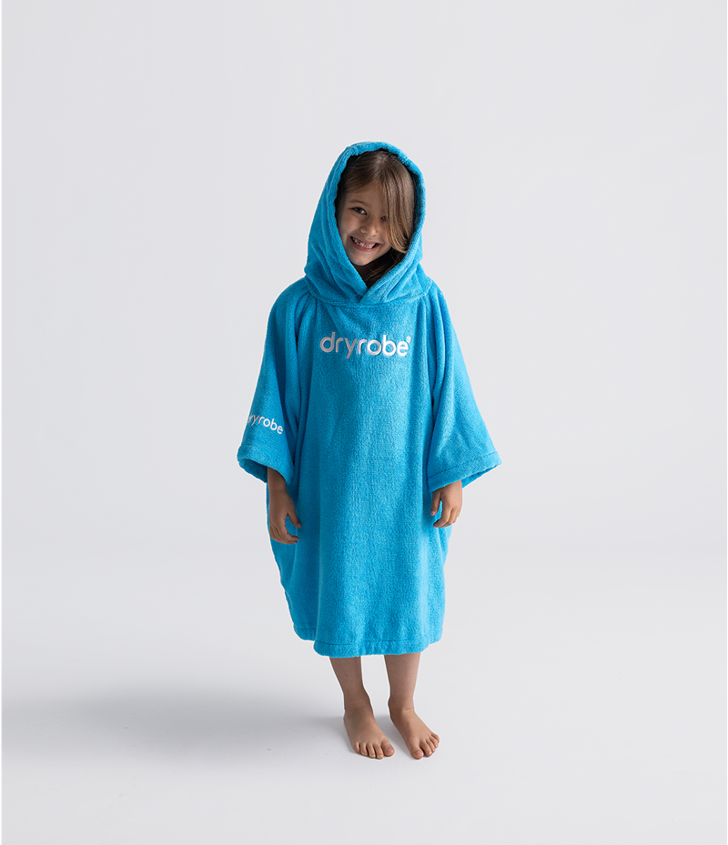 Dryrobe Kids Organic Cotton Towel Robe - Blue-1