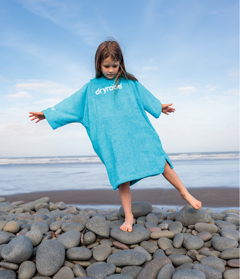 Dryrobe Kids Organic Cotton Towel Robe - Blue-5