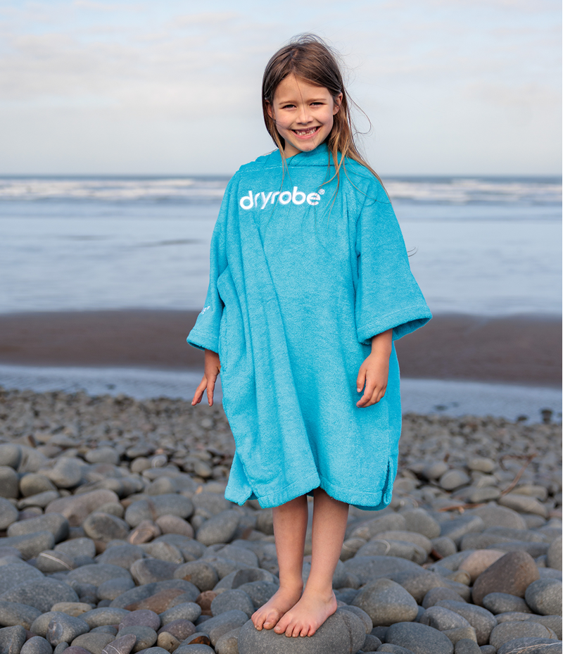Dryrobe Kids Organic Cotton Towel Robe - Blue-2