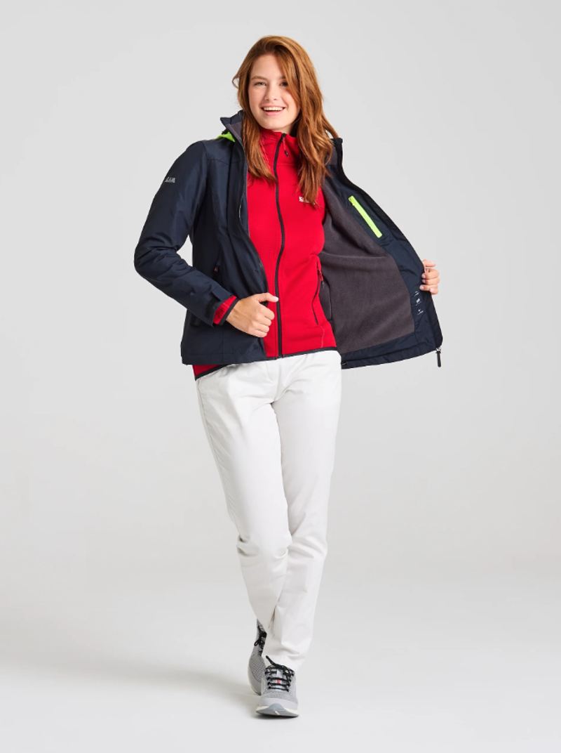 Slam Women's Crew Warm Hooded Jacket - Dark Navy-3