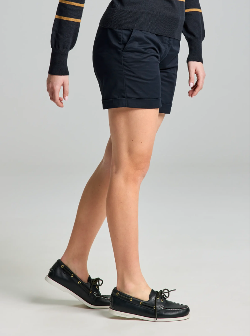 Slam Women's Deck Light Chino Short - Dark Navy-2