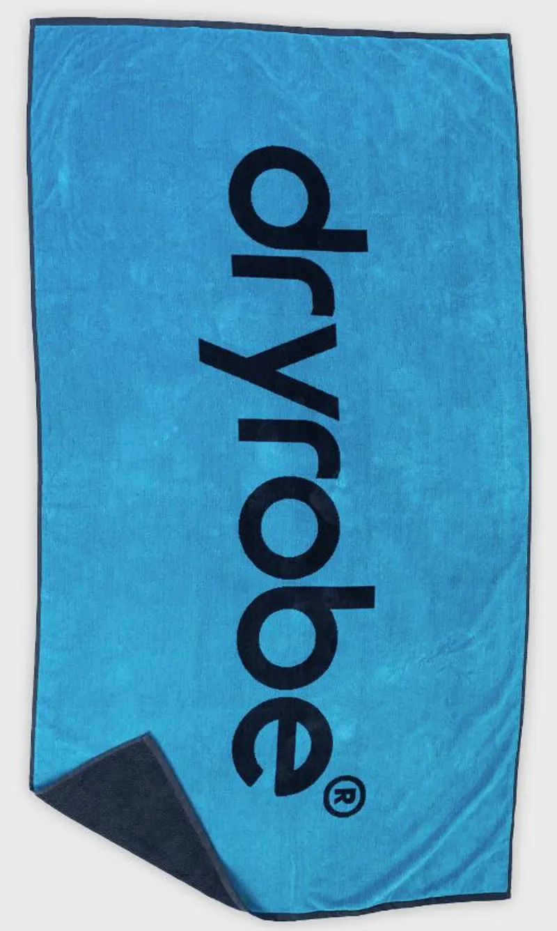 Dryrobe Organic Beach Towel - Blue/Charcoal Grey