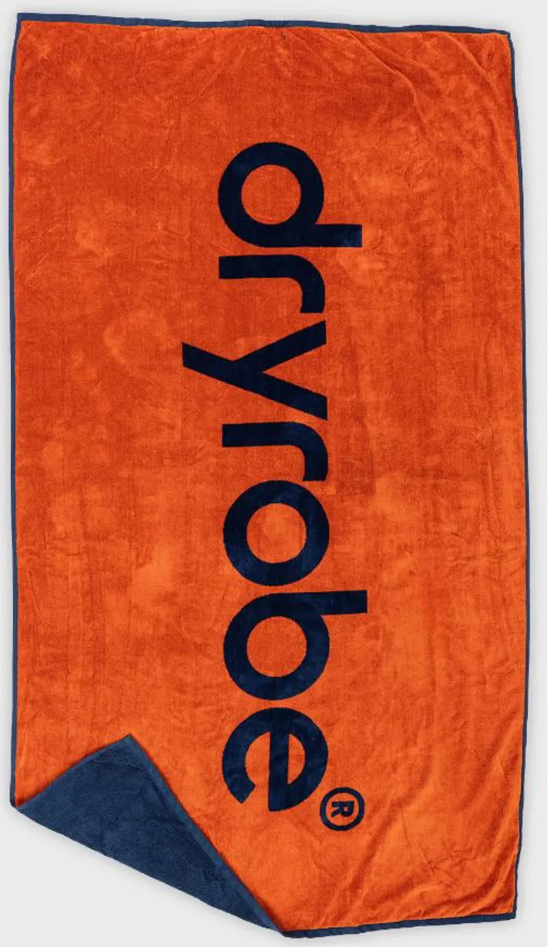 Dryrobe Organic Beach Towel - Orange/Deep Sea Blue
