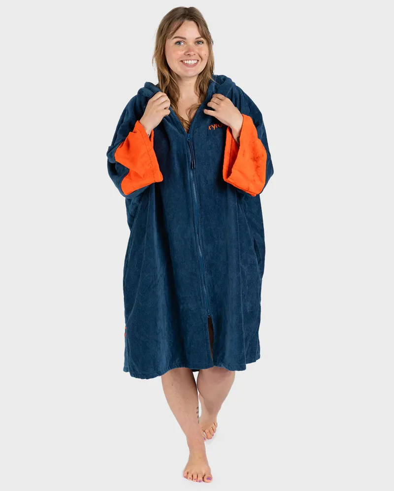 Dryrobe Full Zip Organic Towel Robe - Deep Sea Blue