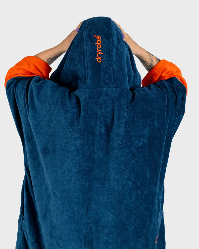 Dryrobe Full Zip Organic Towel Robe - Deep Sea Blue-3