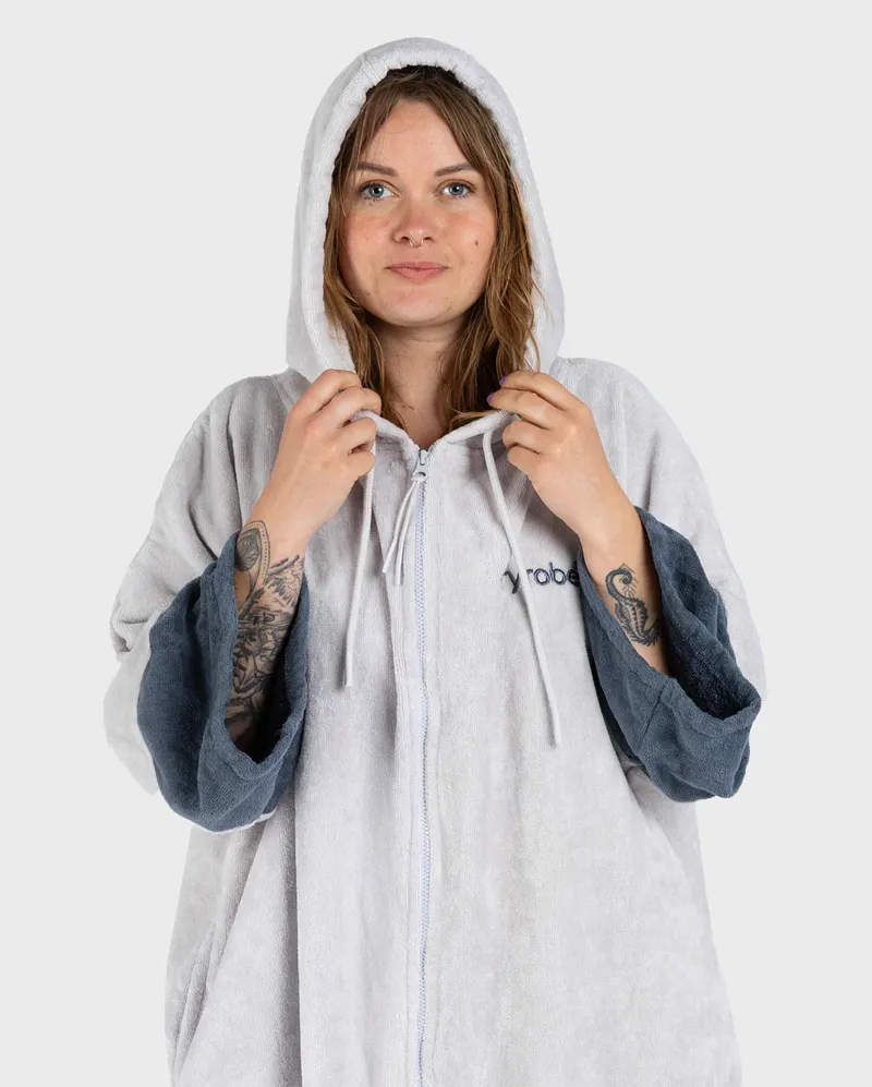 Dryrobe Full Zip Organic Towel Robe - Nimbus Cloud-1