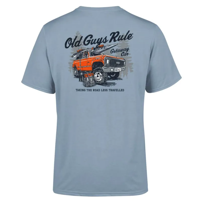 Old Guys Rule Getaway Car SS Tee - Stone Blue