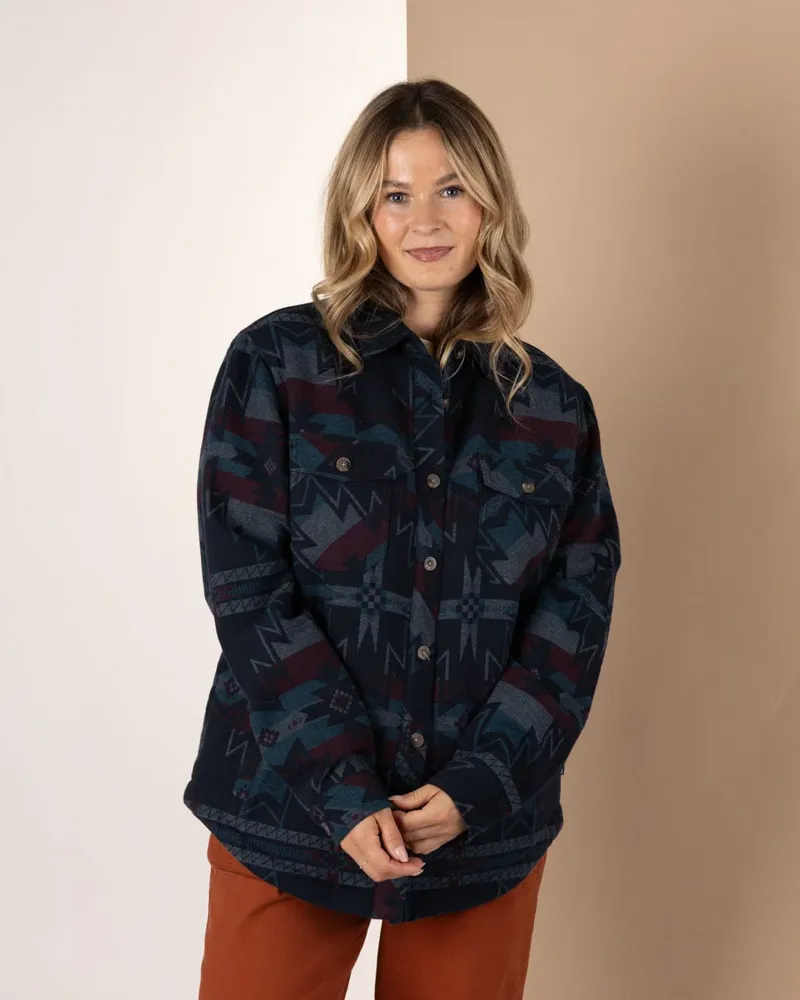 Saltrock Women's Stella Aztec Lined Shirt - Blue Dress-2