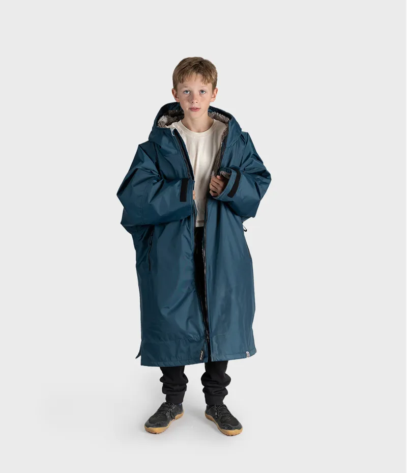 Dryrobe Kids Long Sleeve - Deep Sea Blue/Sand Camo-4