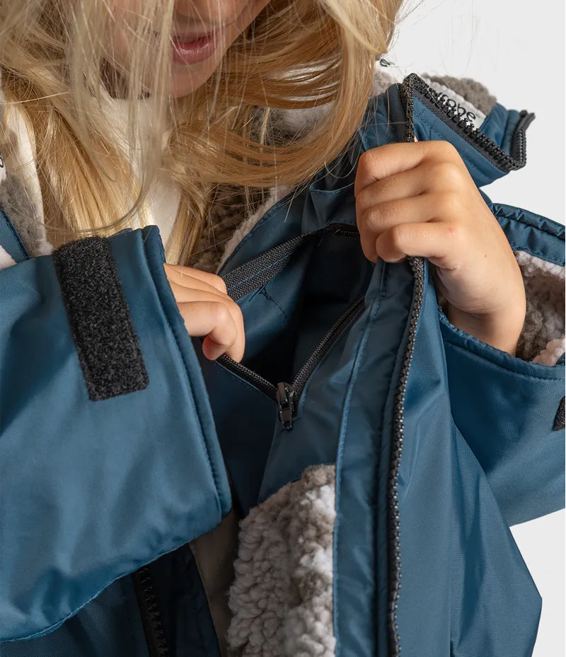 Dryrobe Kids Long Sleeve - Deep Sea Blue/Sand Camo-8