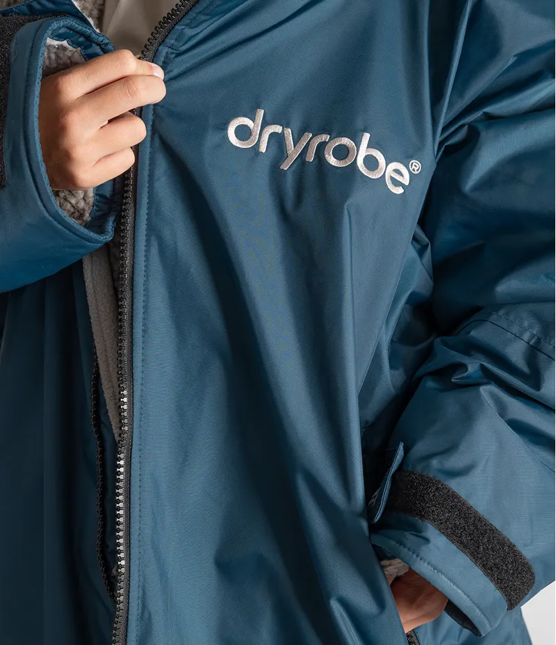 Dryrobe Kids Long Sleeve - Deep Sea Blue/Sand Camo-7