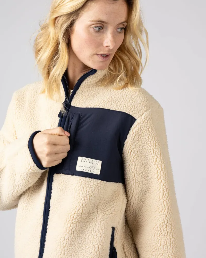 Saltrock Women's Wrenna Zip Through Fleece - Light Brown-5
