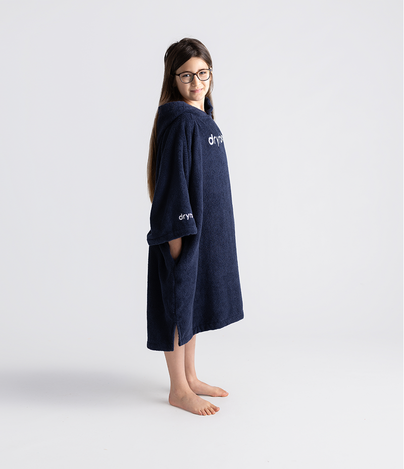 Dryrobe Kids Organic Cotton Towel Robe - Navy-1