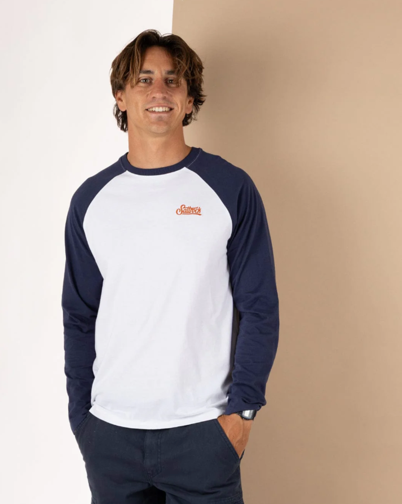 Saltrock Men's Pitcher Embroidered LS Tee - Blue-2