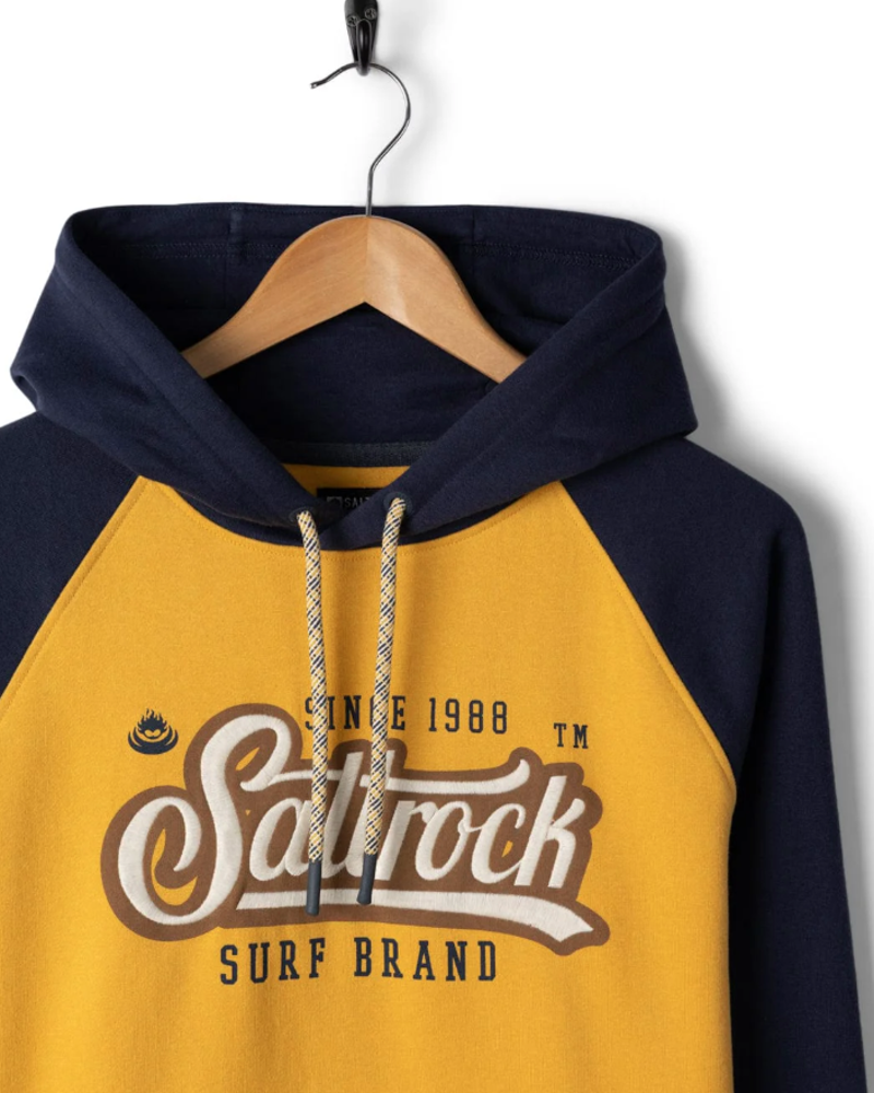 Saltrock Men's Pitcher Raglan Hoodie - Yellow-2