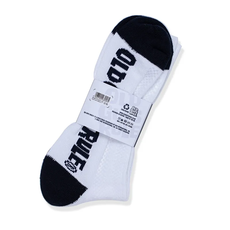 Old Guys Rule Stacked Logo Sports Socks - White-1