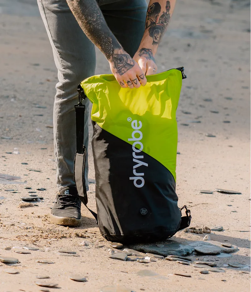 Dryrobe Compression Bag - Black/Lime-5