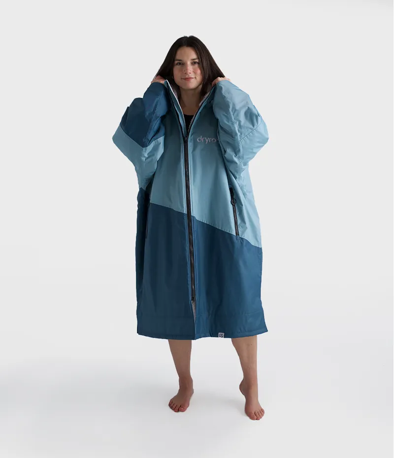 Dryrobe Long Sleeve Blue/Light Grey-2