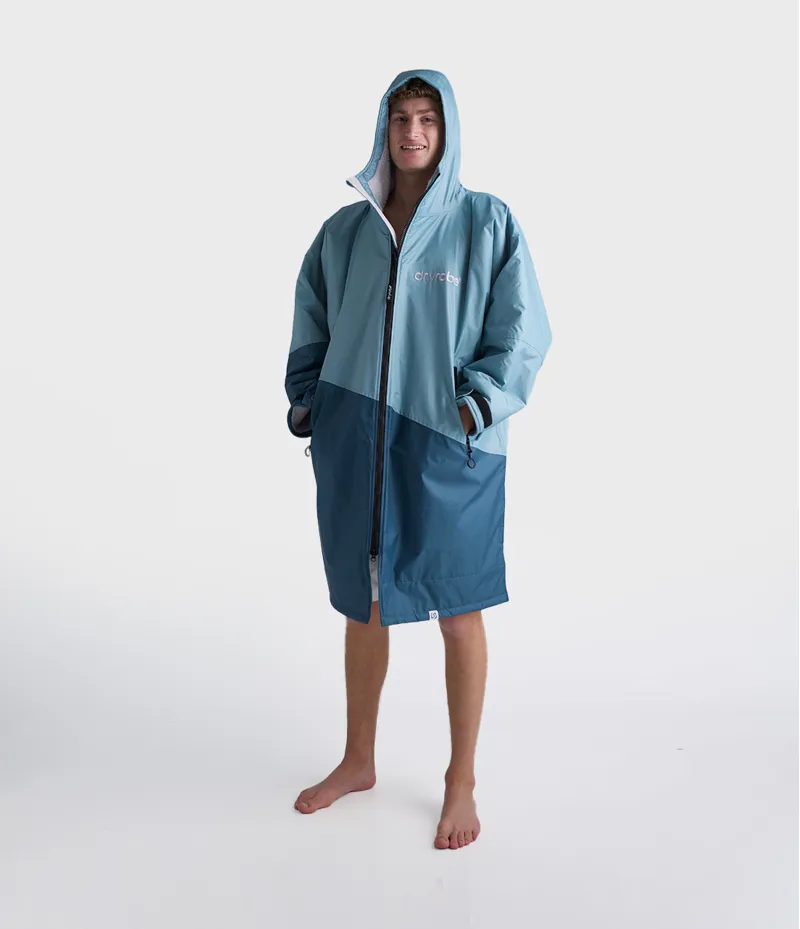 Dryrobe Long Sleeve Blue/Light Grey-3
