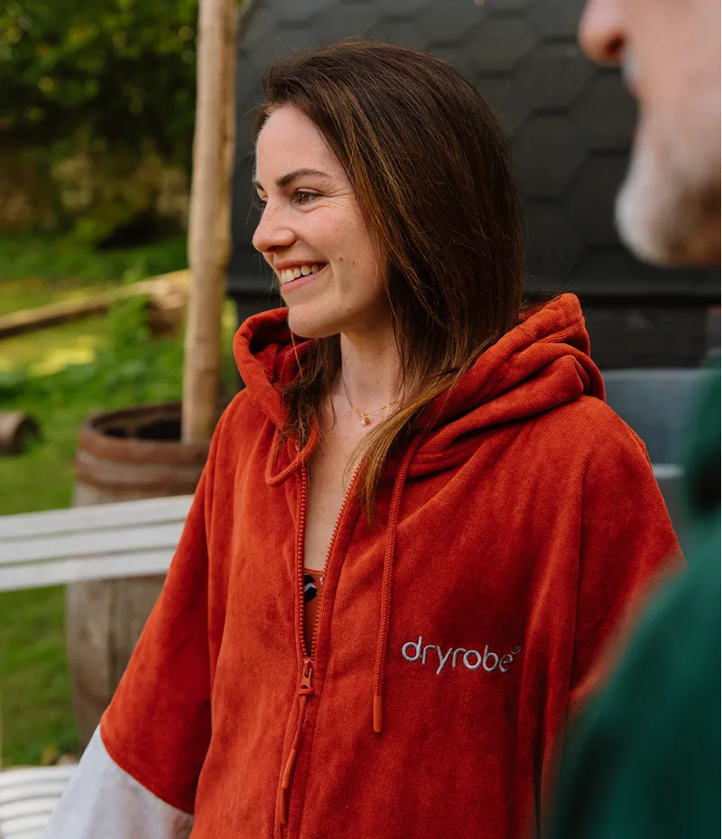 Dryrobe Full Zip Organic Towel Robe - Burnt Orange-9