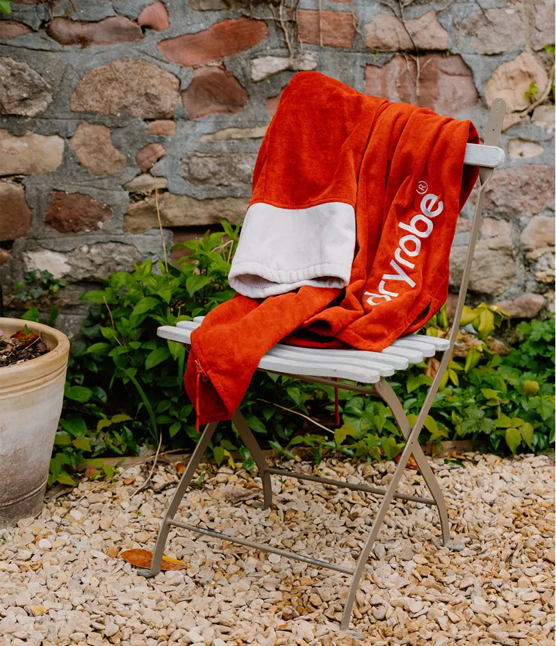 Dryrobe Full Zip Organic Towel Robe - Burnt Orange-13