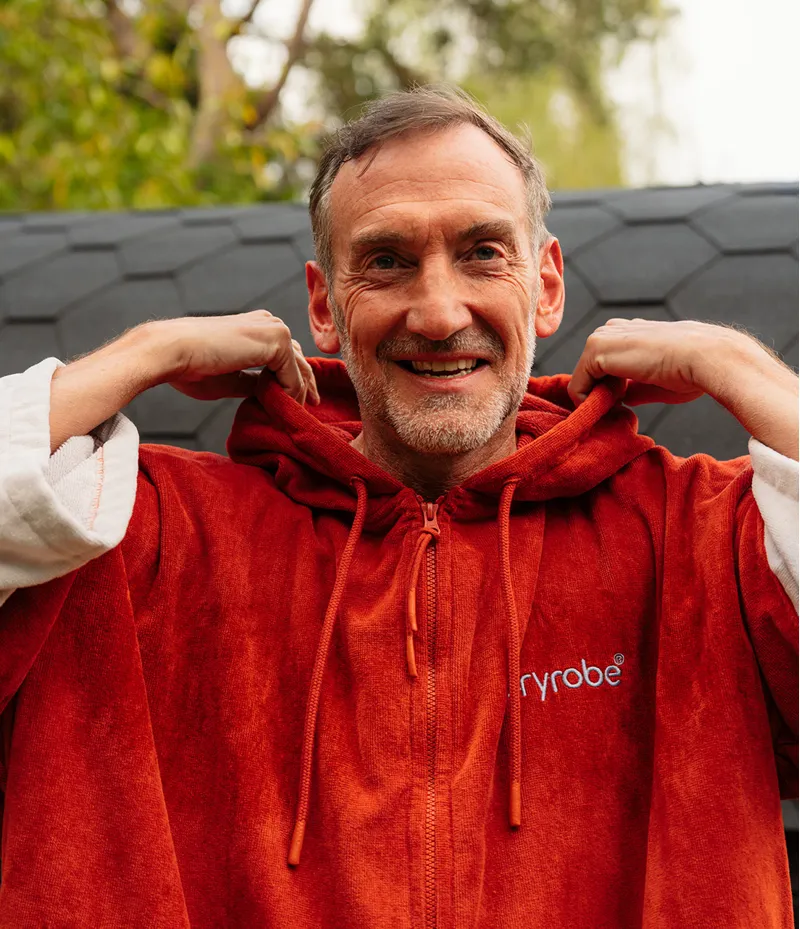 Dryrobe Full Zip Organic Towel Robe - Burnt Orange-11