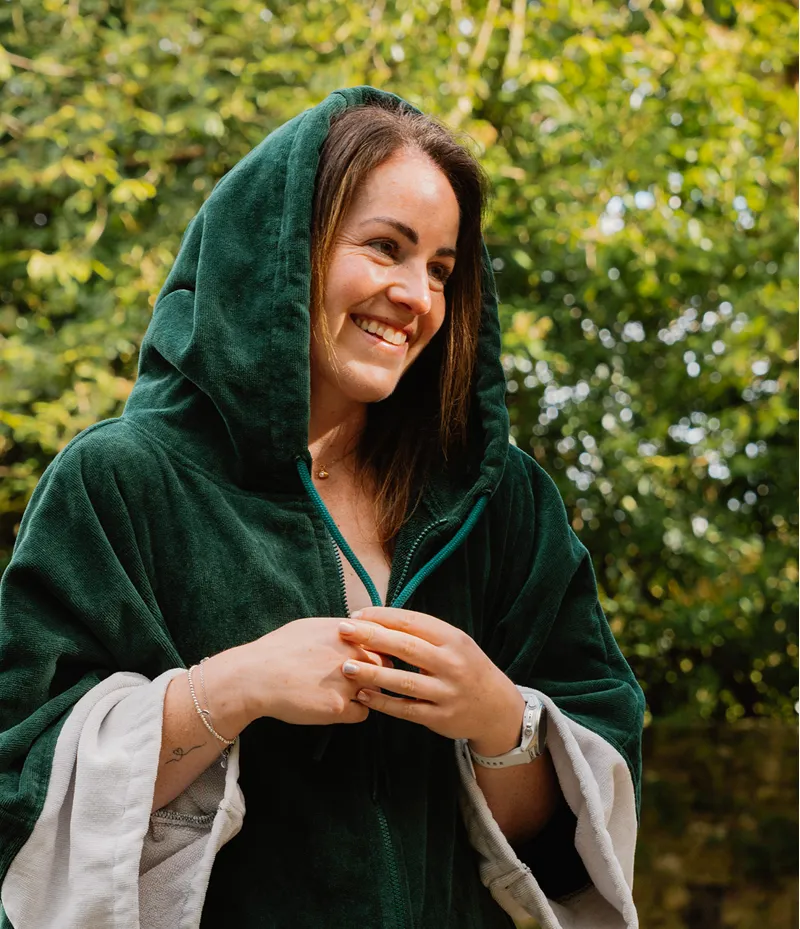 Dryrobe Full Zip Organic Towel Robe - Sycamore Green-10
