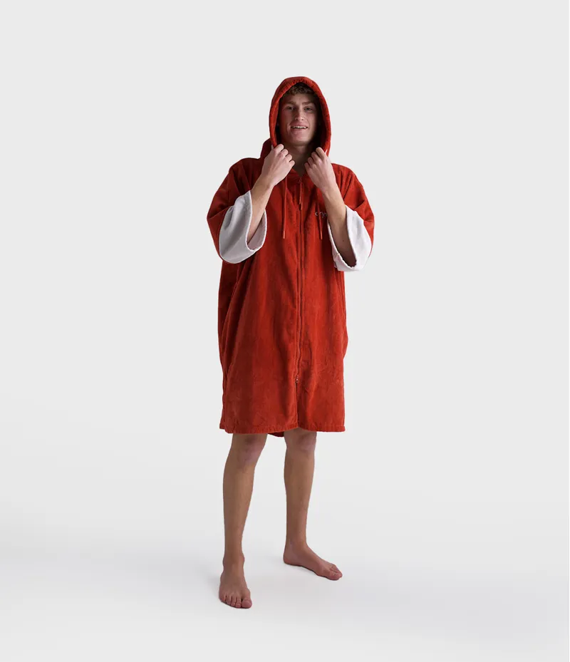 Dryrobe Full Zip Organic Towel Robe - Burnt Orange-3