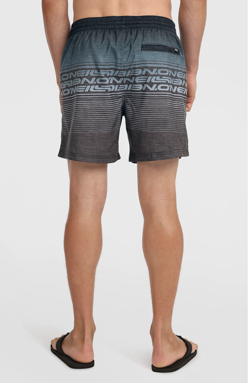 O'Neill Men's Logo Stripe 16 Swimshorts - Black Out Heritage Stripe-4
