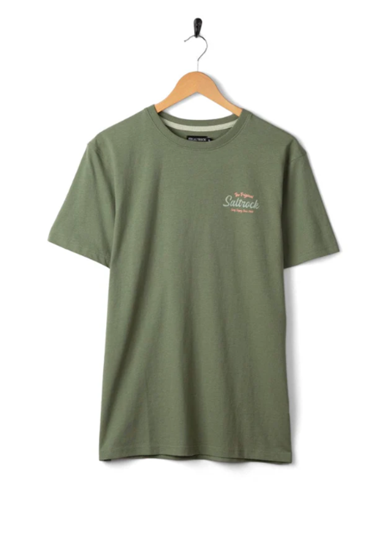 Saltrock Men's Postcard Script SS Tee - Light Green-1