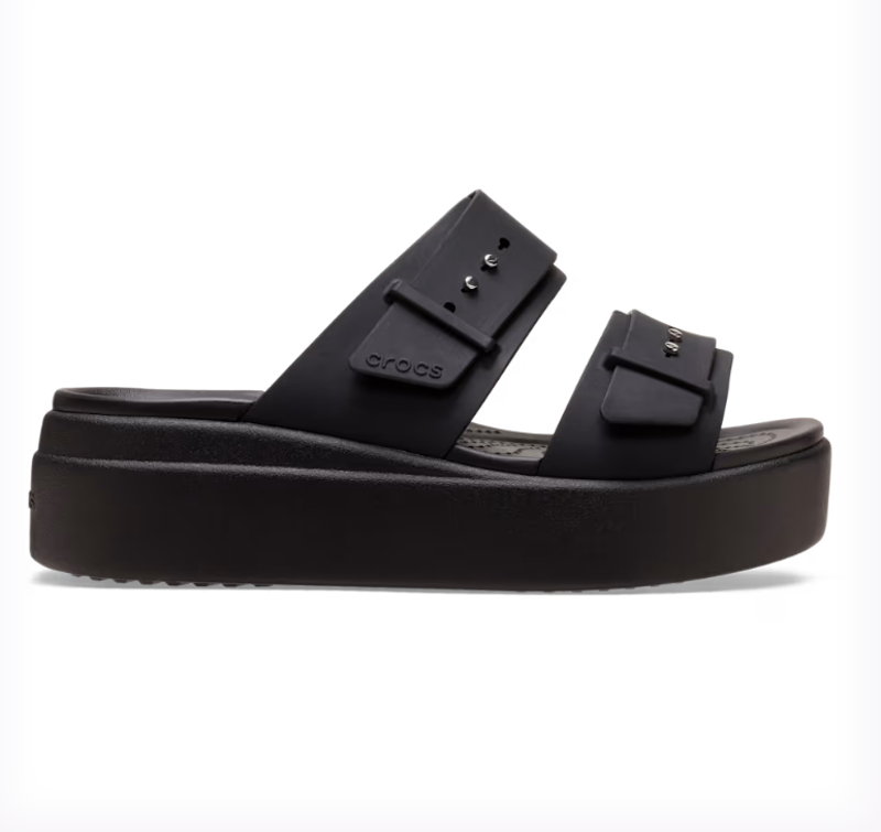 Crocs Brooklyn Buckle Low Wedge - Black