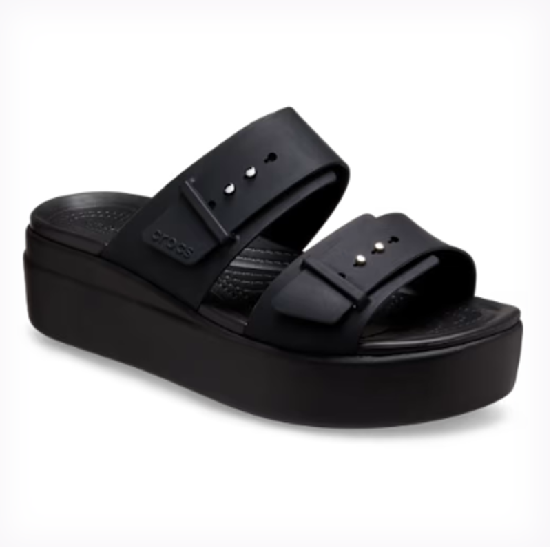 Crocs Brooklyn Buckle Low Wedge - Black-4