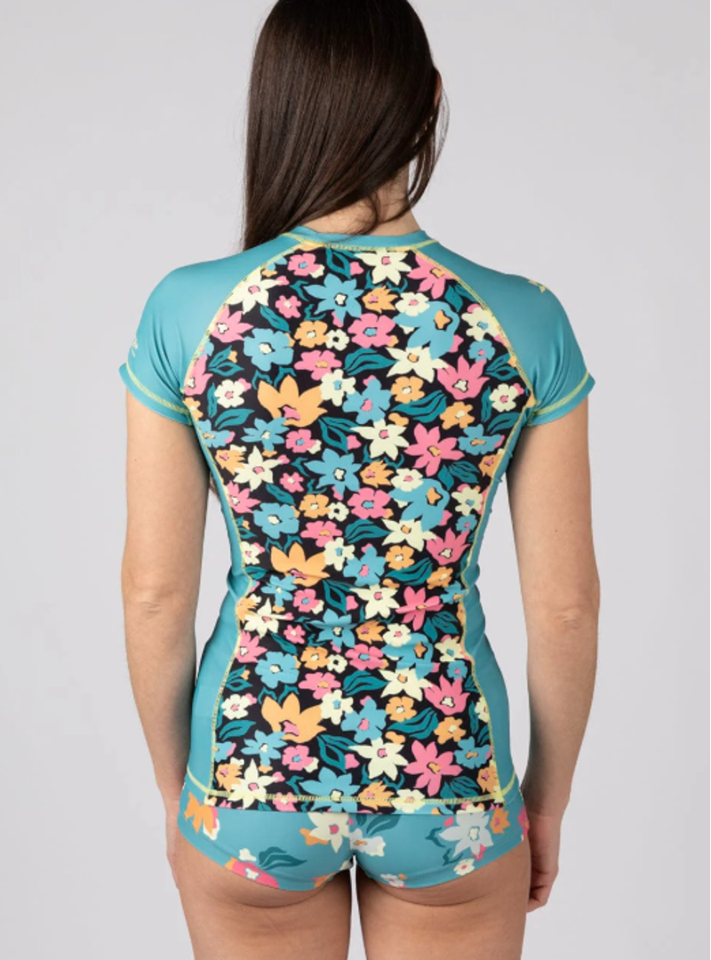 Saltrock Women's Holidaze SS Rash Vest - Blue-3