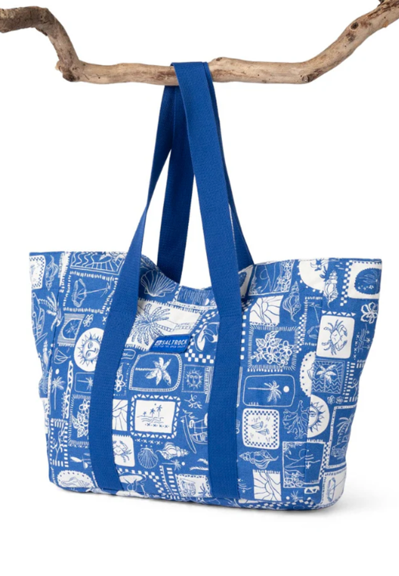 Saltrock Island Tiles Tote Bag - Bright Blue