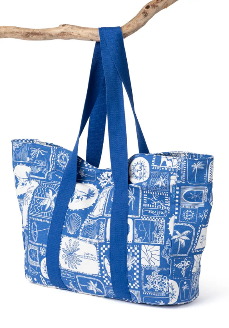Saltrock Island Tiles Tote Bag - Bright Blue-1