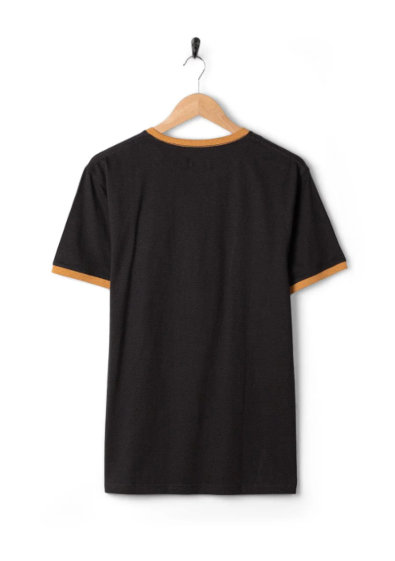 Saltrock Men's Trail Badge Ringer SS Tee - Dark Grey-1