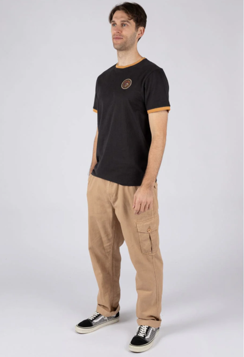 Saltrock Men's Trail Badge Ringer SS Tee - Dark Grey-5