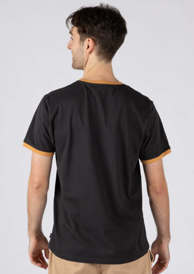 Saltrock Men's Trail Badge Ringer SS Tee - Dark Grey-3