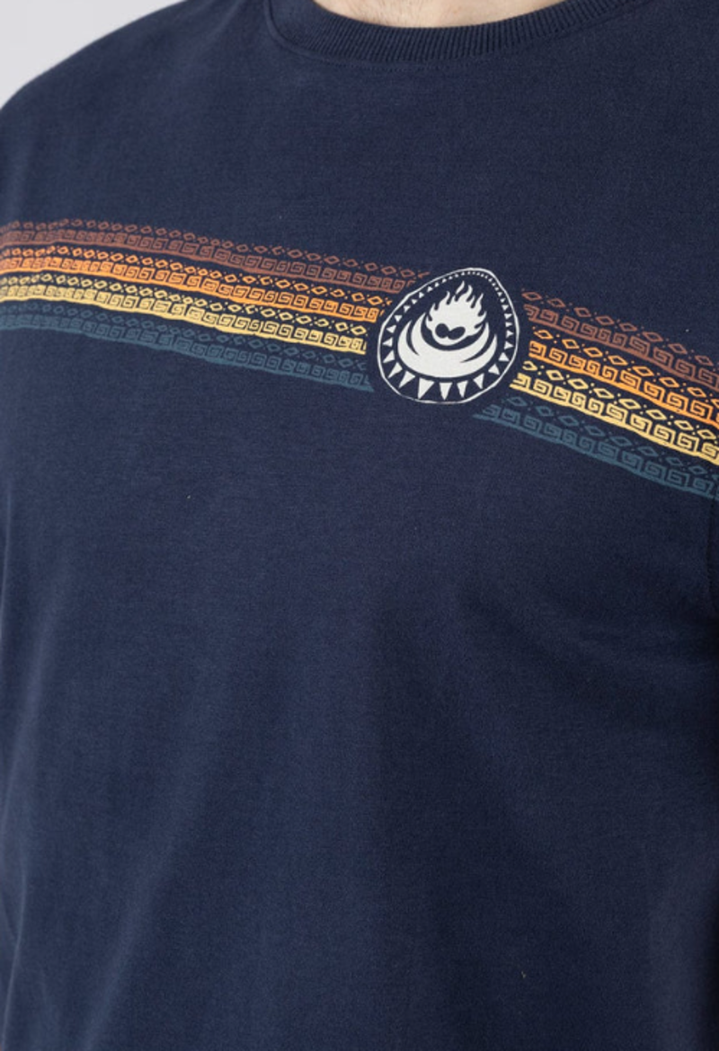 Saltrock Men's Tribal Stripe SS Tee - Dress Blue-4