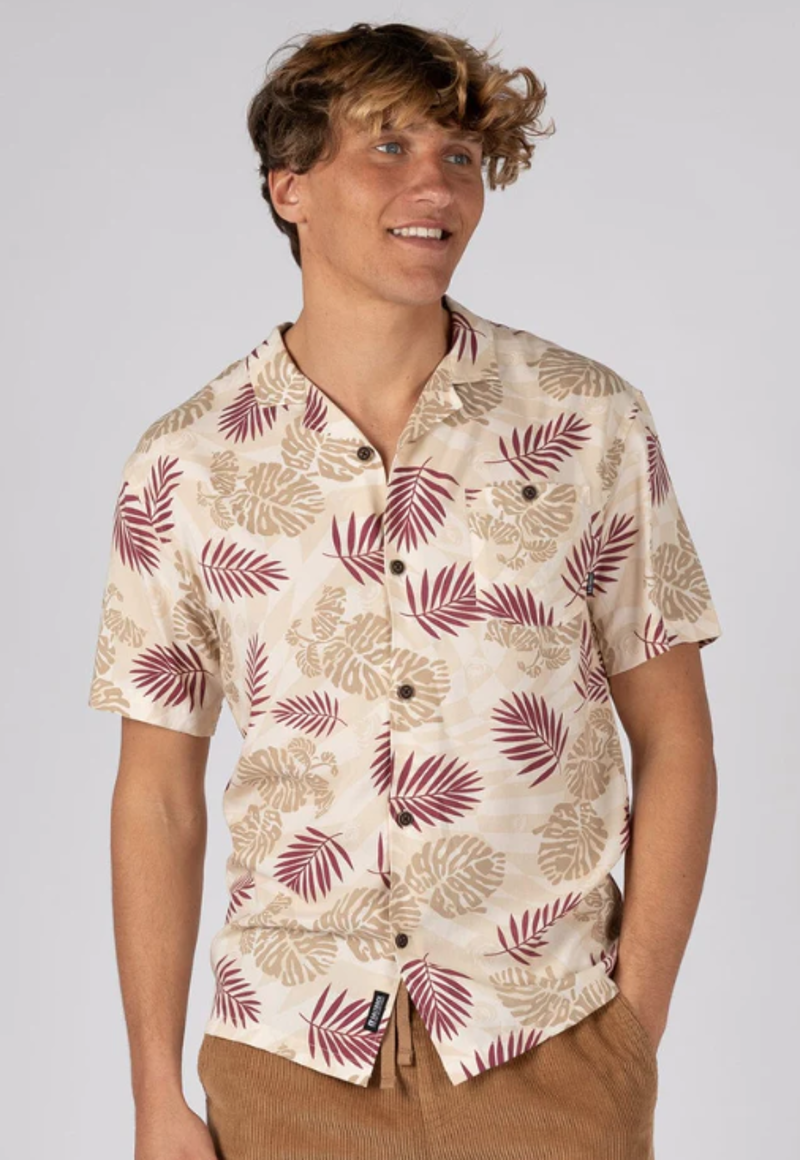 Saltrock Men's Warp Surf AOP Shirt - Cream-2