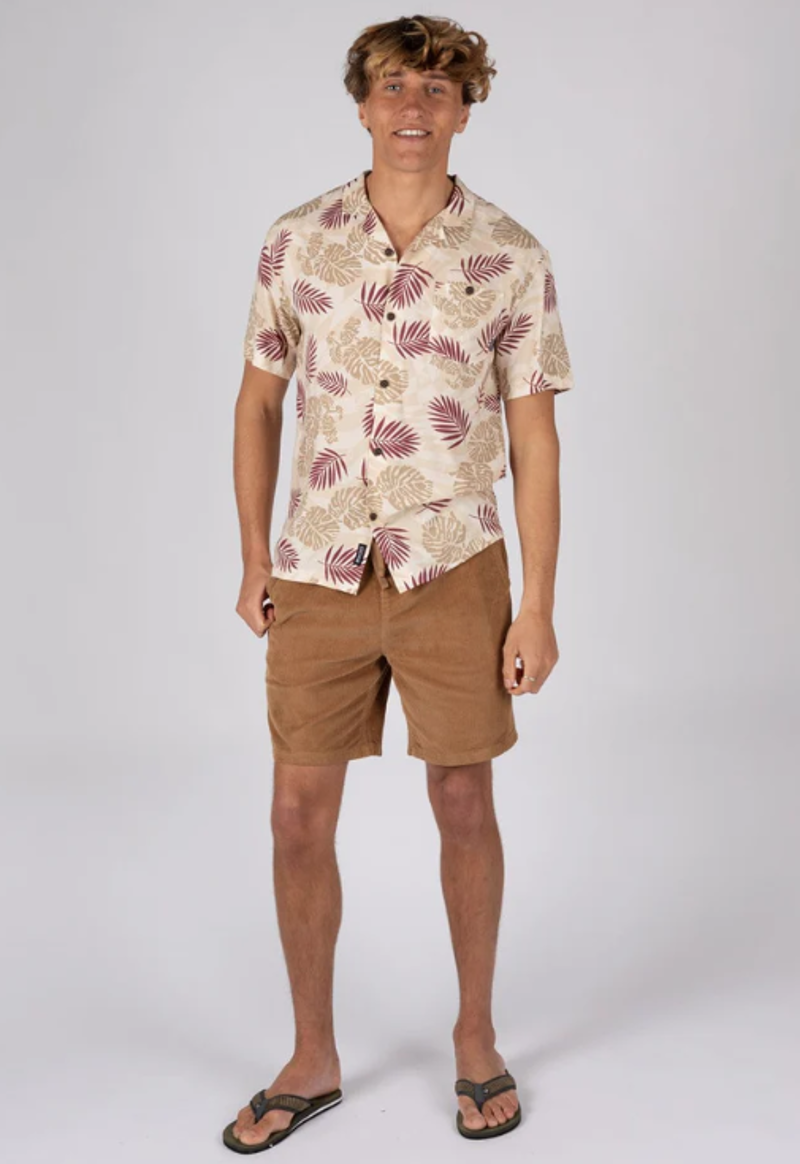 Saltrock Men's Warp Surf AOP Shirt - Cream-6