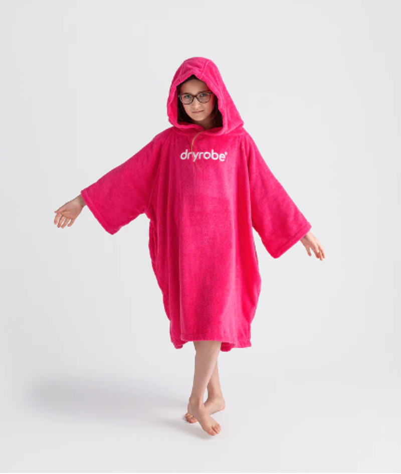 Dryrobe Kids Organic Cotton Towel Robe - Hot Pink